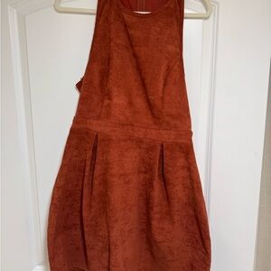 Rust Brown Woman’s Sleeveless Suede-Look Dress Altar’d State